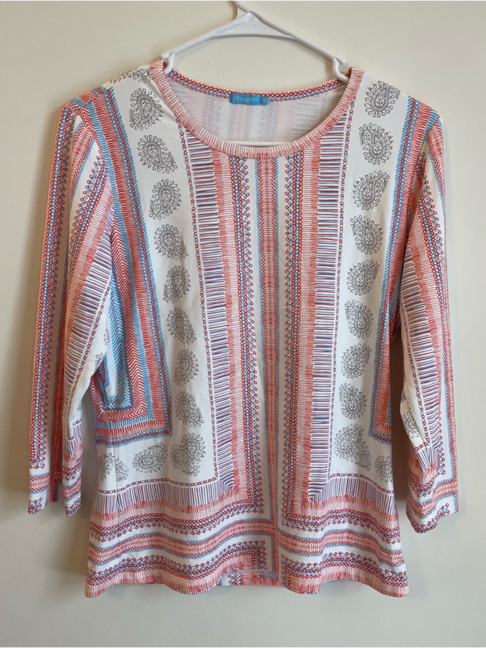 J. McLaughlin Medium Catalina Top Spring Summer Coastal Pink Old Money Preppy